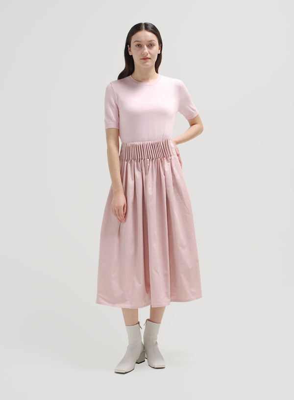 Pastel Pink Pleated Skirt